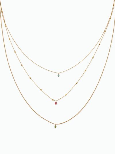 Collier acier doré