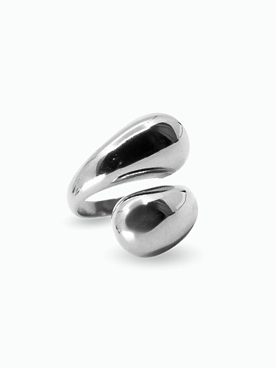 Bague épaisse argentée