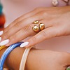 Bague femme acier doré