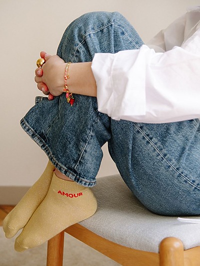 Chaussettes paillettes amour