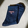 Chaussettes à paillettes bleues mamie