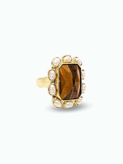 Bague avec une pierre œil de tigre