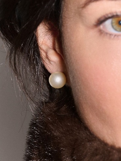 Boucles d'oreilles perle blanche