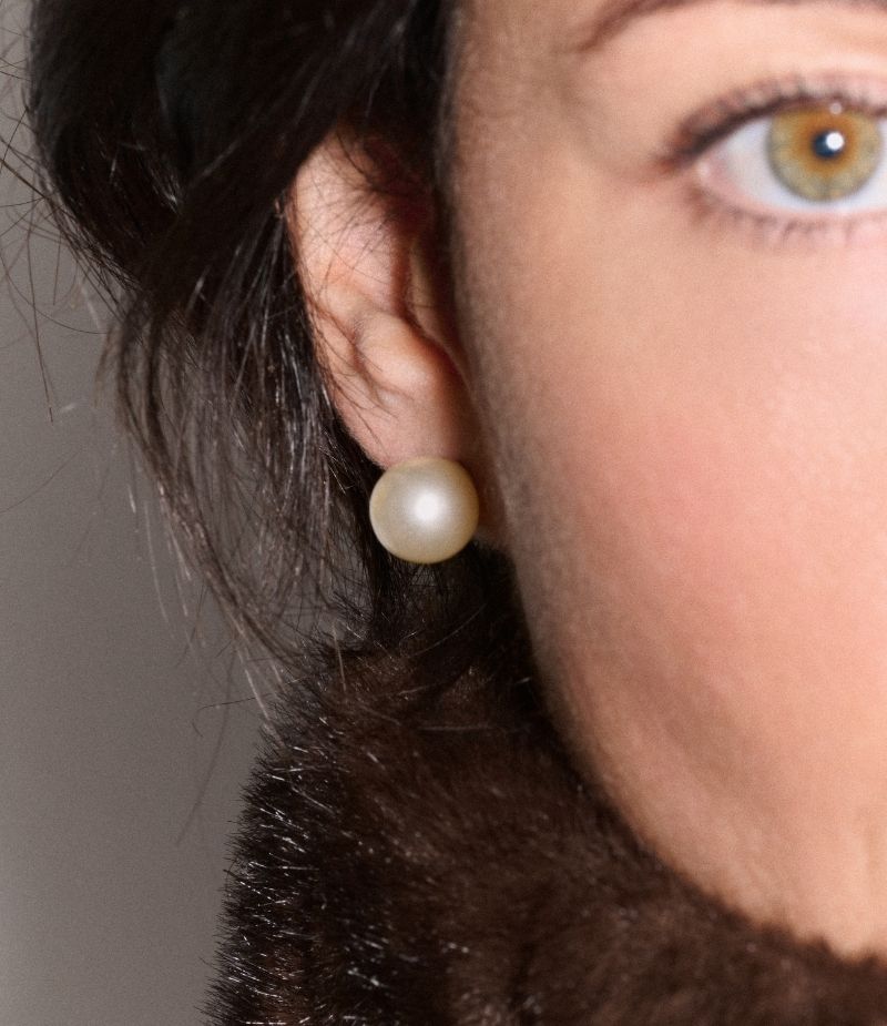 Boucles d'oreilles perle blanche