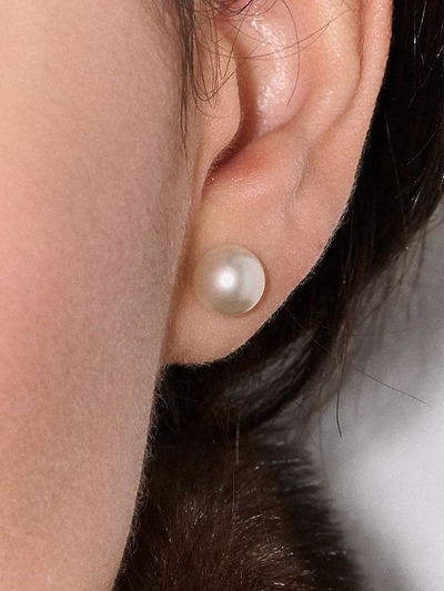 Boucles d'oreilles perle blanche