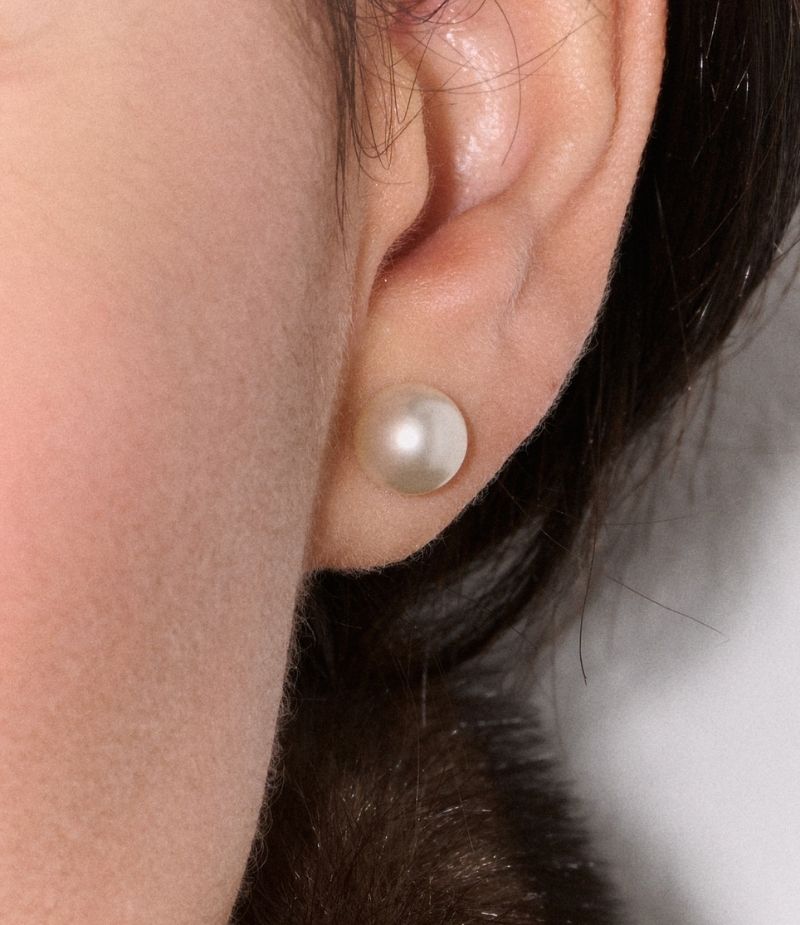 Boucles d'oreilles perle blanche