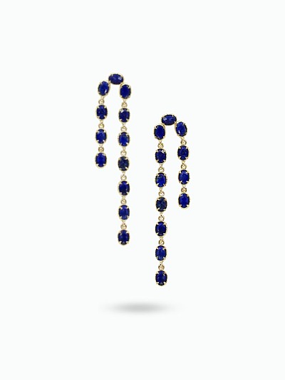 Boucles d'oreilles pendantes bleues​