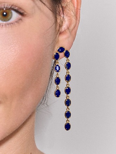 Boucles d'oreilles pendantes bleues​