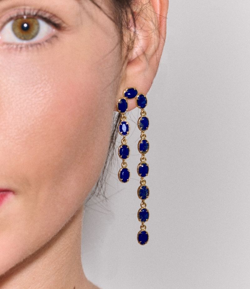 Boucles d'oreilles pendantes bleues