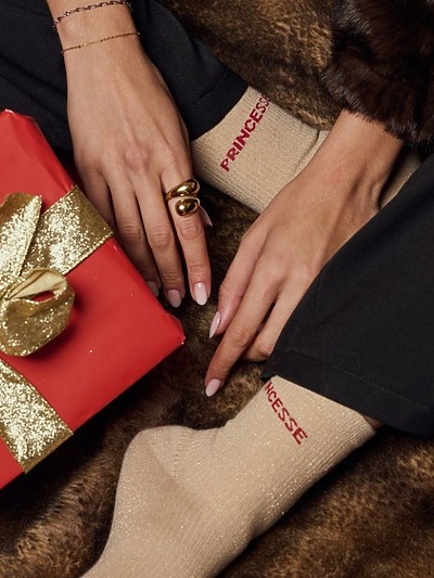 Chaussettes à paillettes message