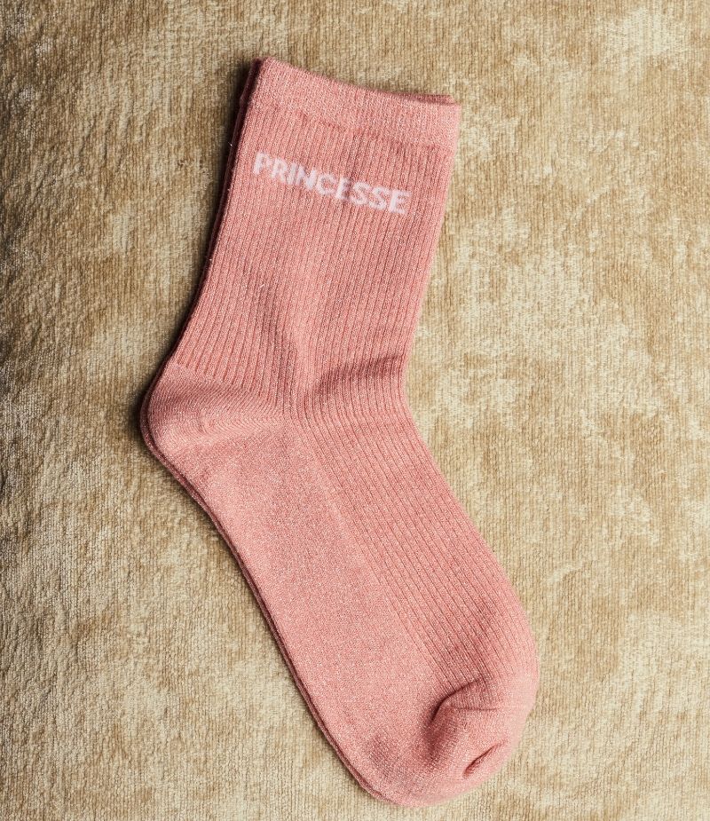 Chaussettes à paillettes message