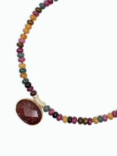 Collier perles colorées