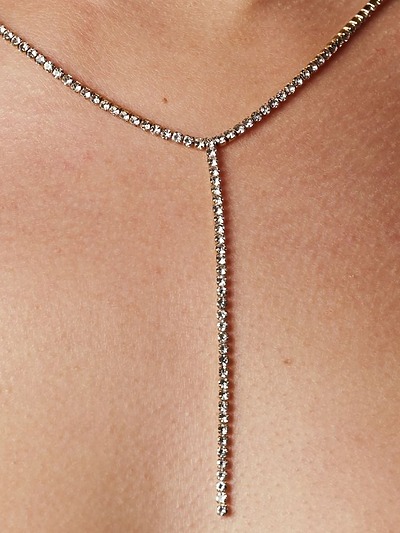 Collier cravate strass