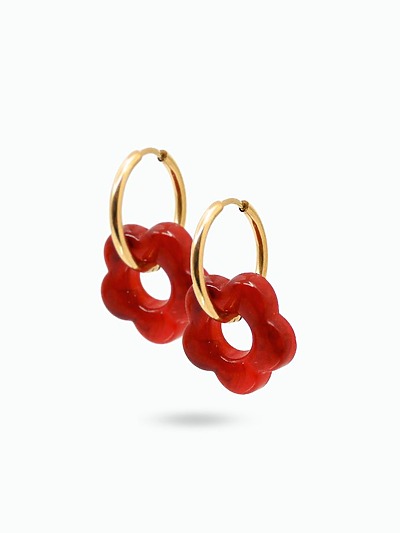 Boucles d'oreilles fleur résine