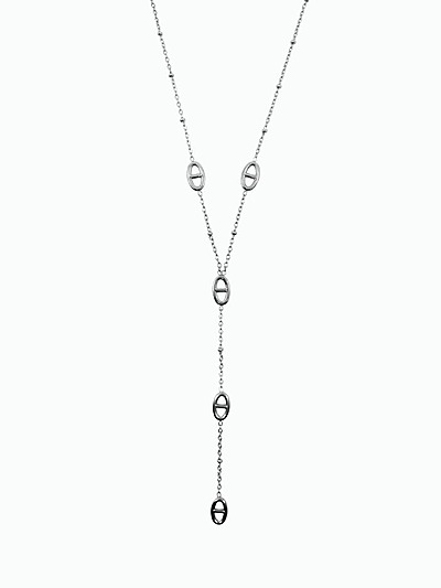 Collier cravate maille marine acier