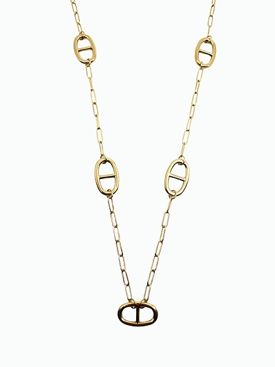 Sautoir maille marine