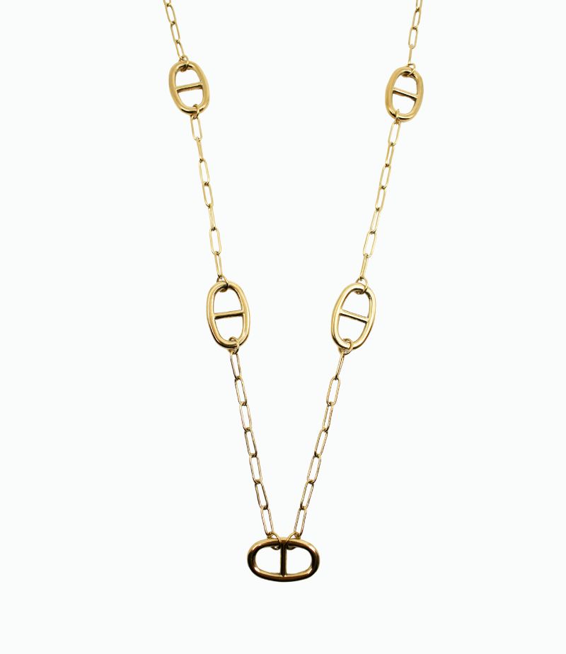 Sautoir maille marine