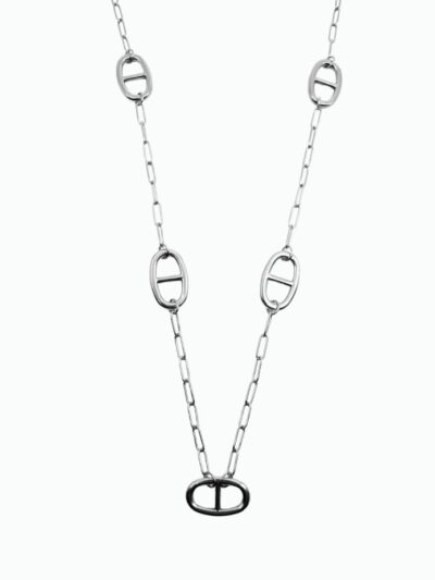 Sautoir maille marine acier