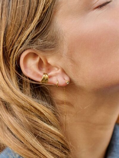 Bague d'oreille acier doré