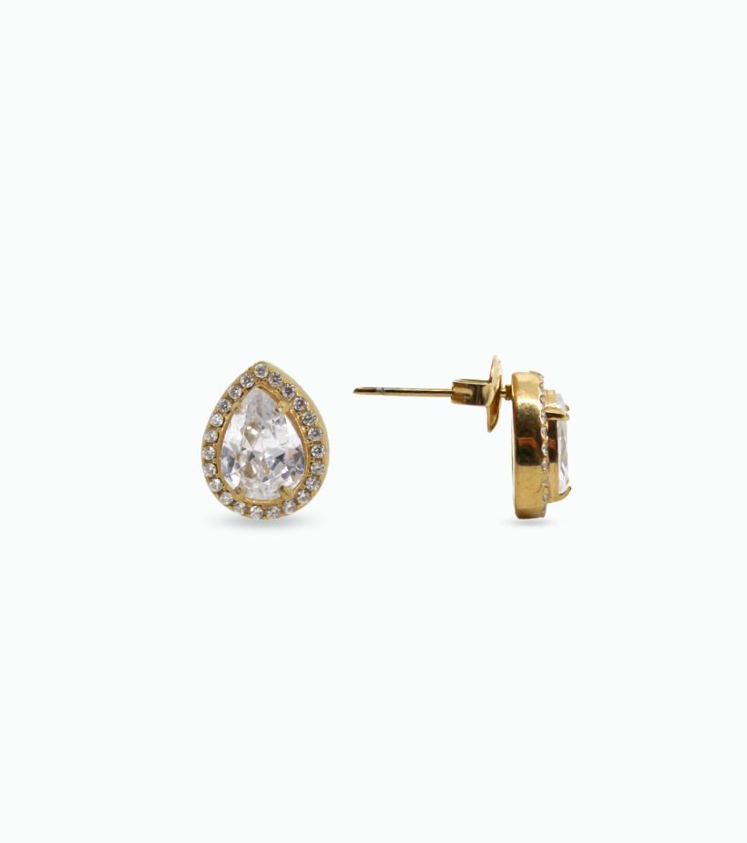 boucle d'oreille puce strass