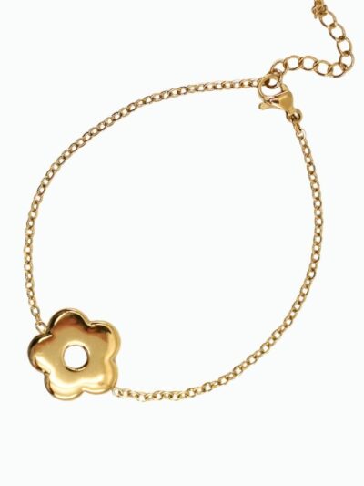 Bracelet fleur acier inoxydable