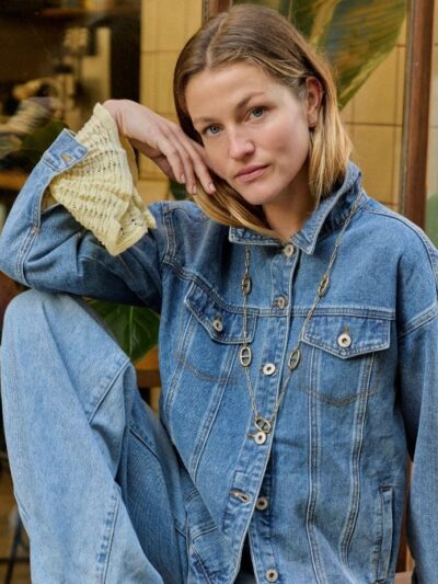 Sautoir maille marine