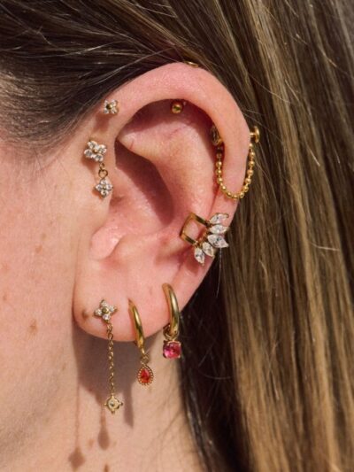 Manchette d'oreille à strass