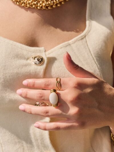 Bague dorée à l'or fin