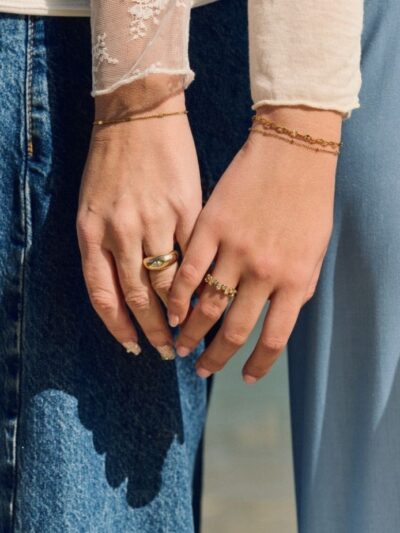 Bague plaqué or zirconium