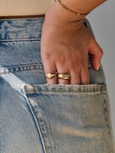 Bague plaqué or zirconium