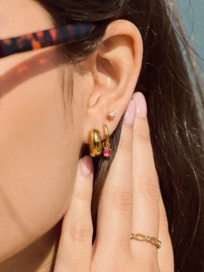 Boucle d'oreille puce strass