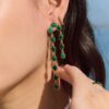 Boucles d'oreilles pendantes vertes