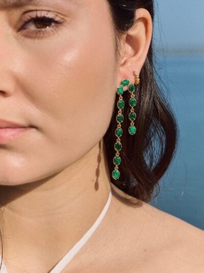 Boucles d'oreilles pendantes vertes
