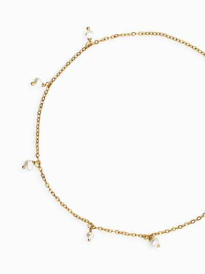 Bijou de cheville à perles blanches