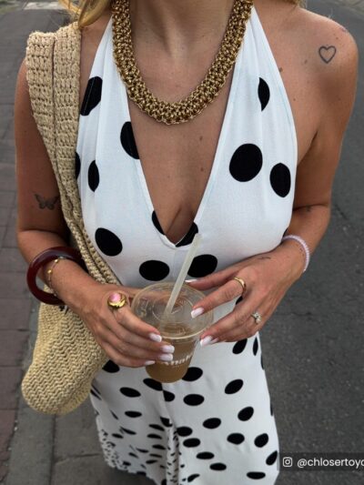 Gros collier doré femme