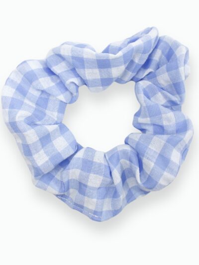 Chouchou vichy​ bleu