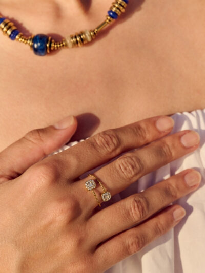 Bague doré acier inoxydable