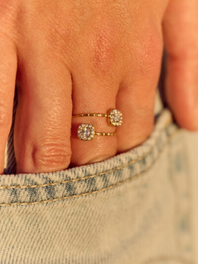 Bague doré acier inoxydable