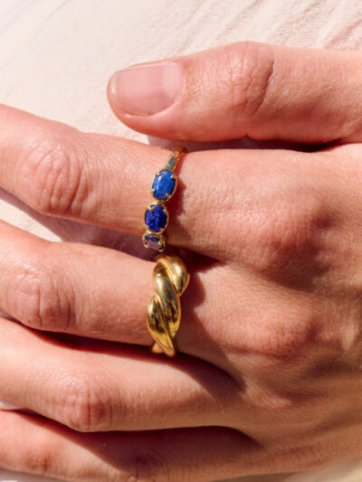 Bague acier inoxydable doré femme