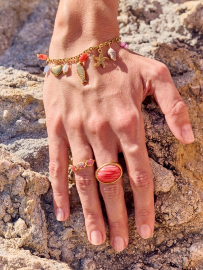 Bague pierre colorée​