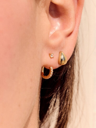 Boucle d'oreille plaque or tendance​