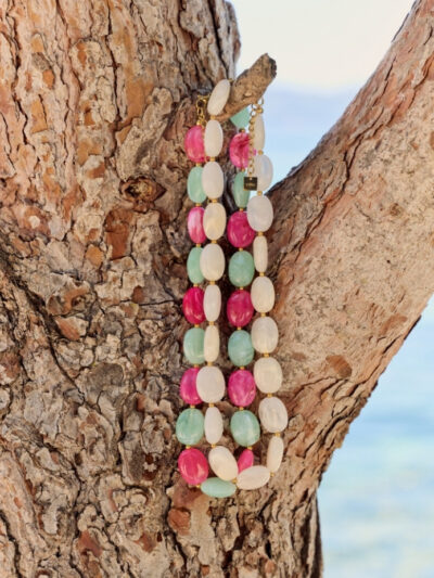 Collier perles colorées