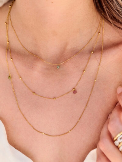 Collier acier doré