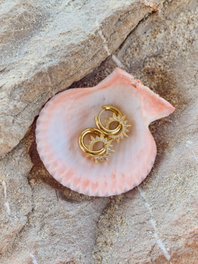 Mini créoles pendentifs soleil